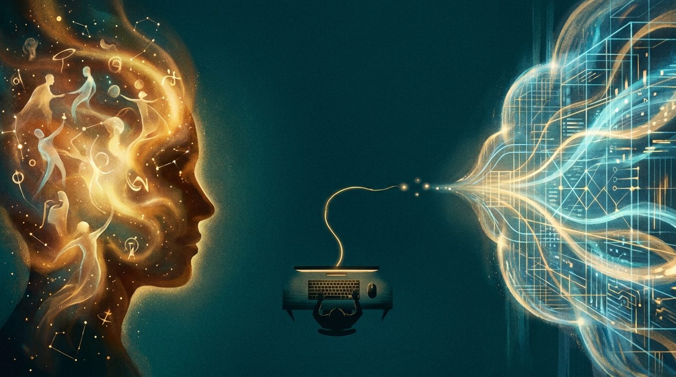 Two oceans of intelligence joined by a thin thread